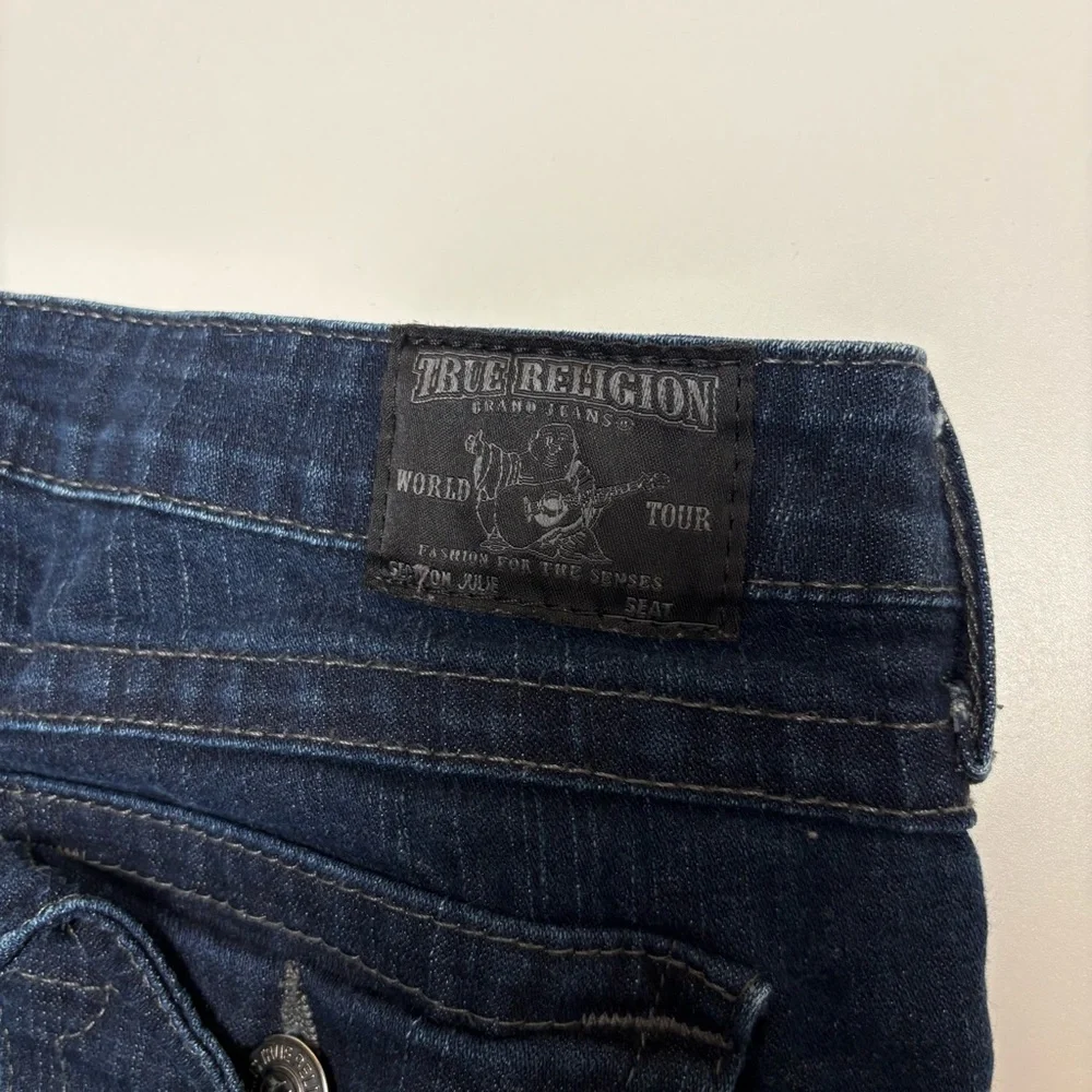 True Religion Straight Leg Jeans, Dark Wash, Size 30, Made in USA - Picture 5 of 13